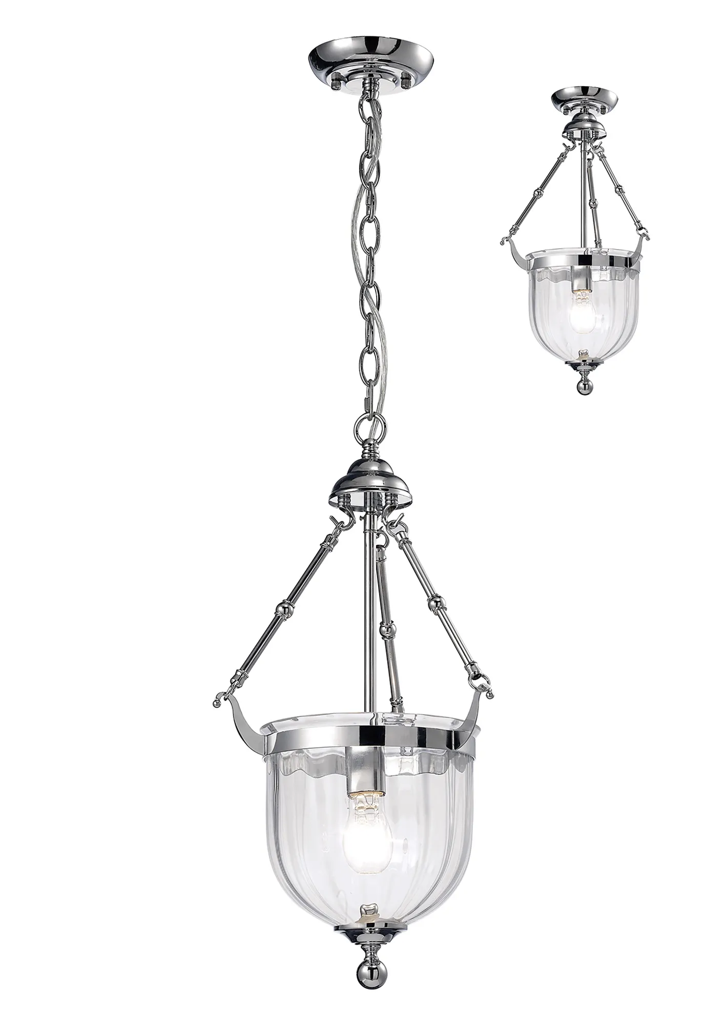 IL31071  Aubrey Glass Pendant 1 Light Polished Chrome